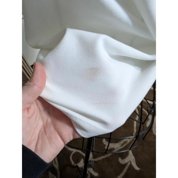 NWT Zara White Poplin Cotton Top Blouse Asymetric Pleat Medium Mark As Pictured - Picture 5 of 6